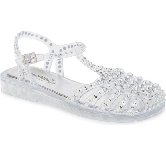 Jeffrey Campbell Shoes - NWOT Jeffrey Campbell Transparent Jelly Embellished Ankle Strap Sandals Sz 8